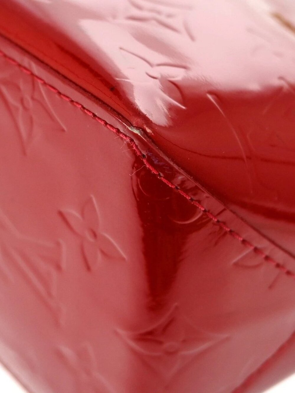 LOUIS VUITTON RED VERNIS READE PM TOTE HANDBAG M91088 MI1006 YQ07250 - Picture 6 of 15